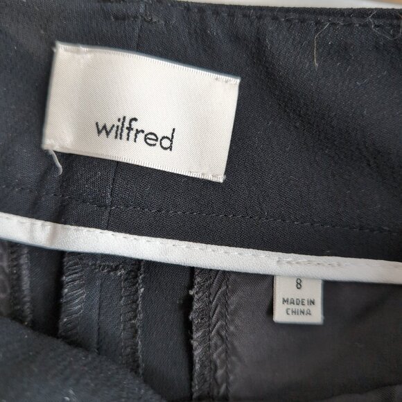 Wilfred Aritzia Women's Black Wide Leg Trousers/Pants White Stripe, Size 8 - Picture 4 of 8